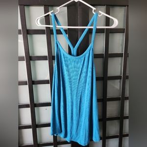EUC XL Aegean Blue Ribbed Daphne Tank